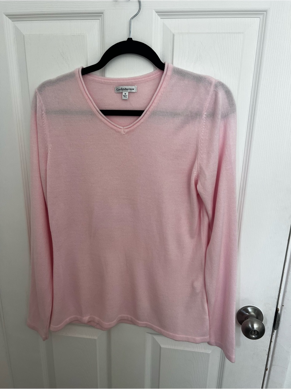 croft & barrow Light Pink V-Neck Women's Sweater